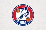NBA美国职业篮球联赛标志 - 篮球运动员剪影